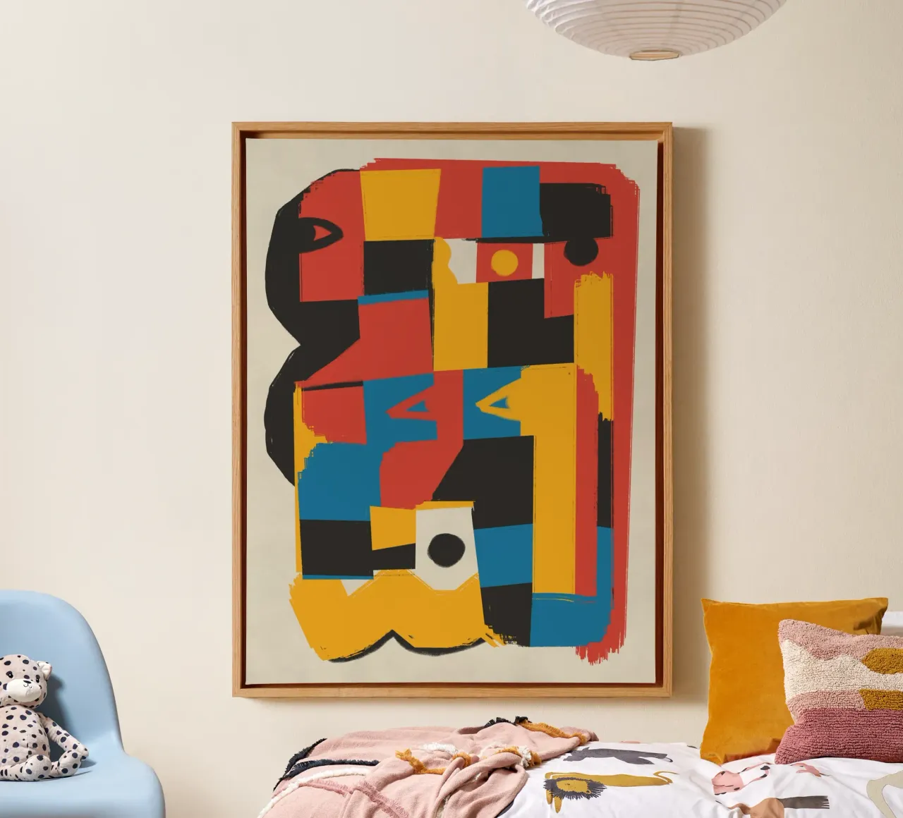 Primary colors blocks canvas with Floater frame by Little Dean