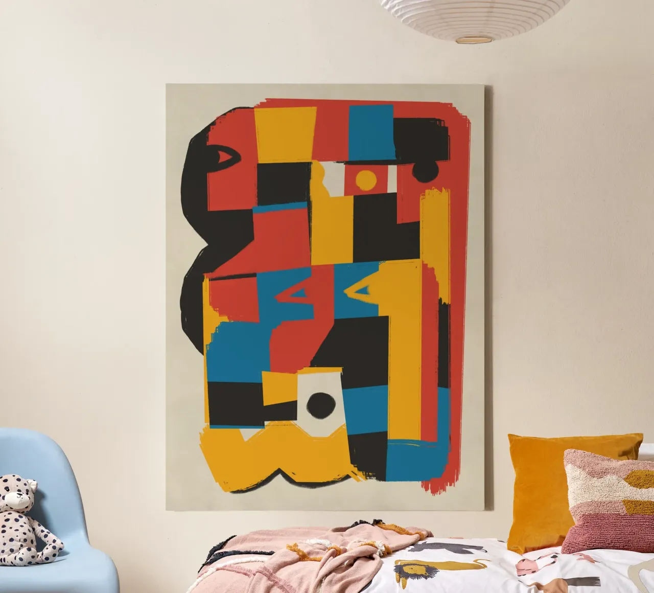 Primary colors blocks canvas with Floater frame by Little Dean