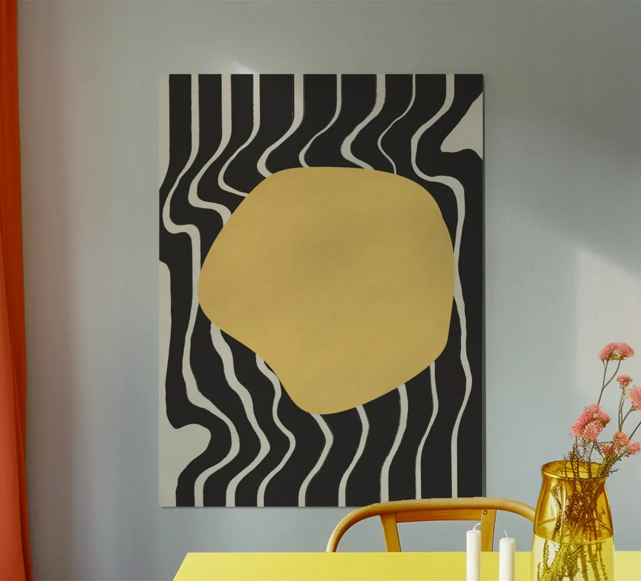 Giallo ordito poster con telaio in alluminio da Little Dean