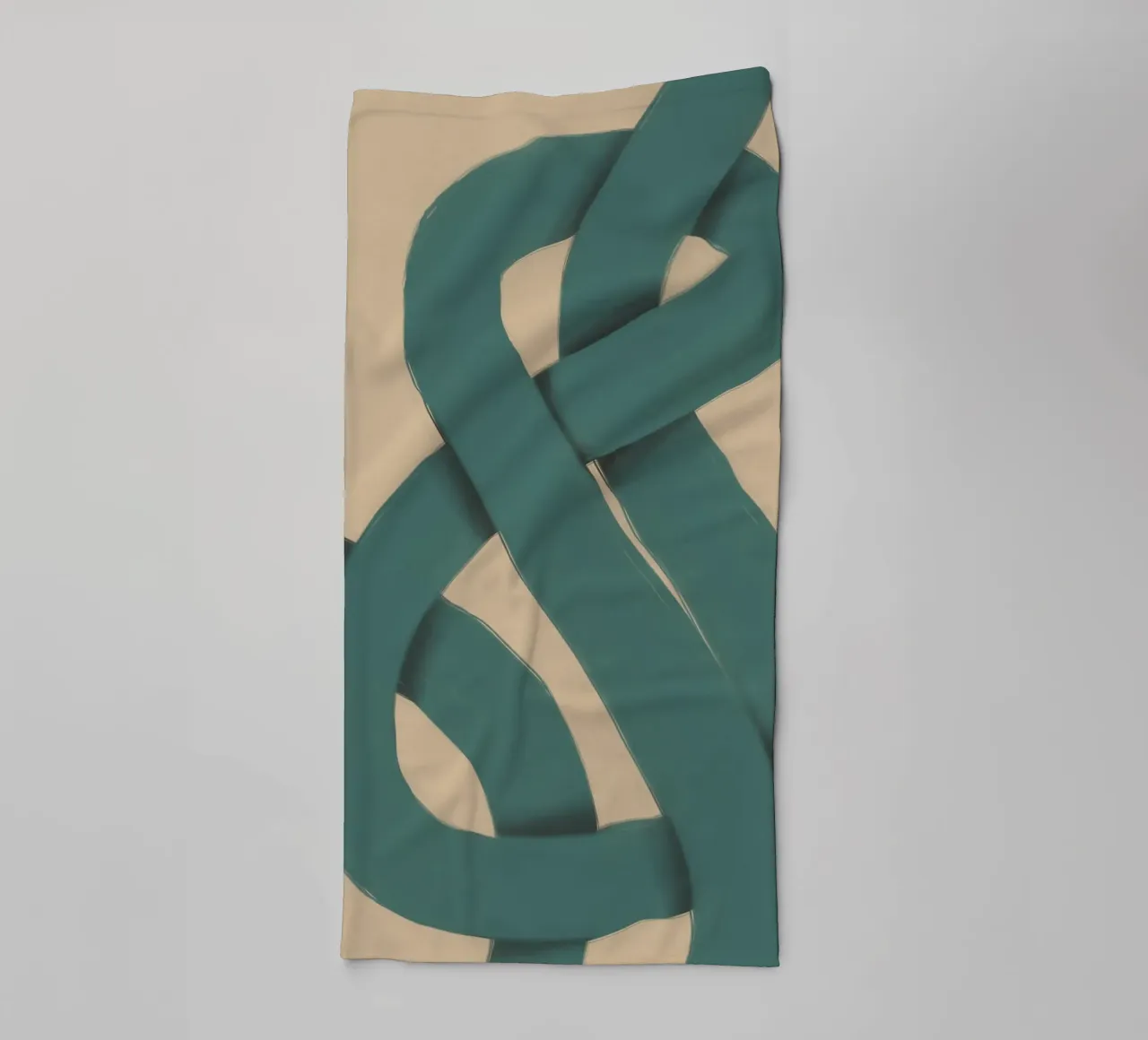 Groen in elkaar grijpend badhanddoek van Little Dean