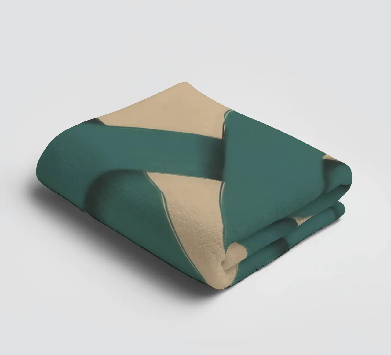 Groen in elkaar grijpend badhanddoek van Little Dean