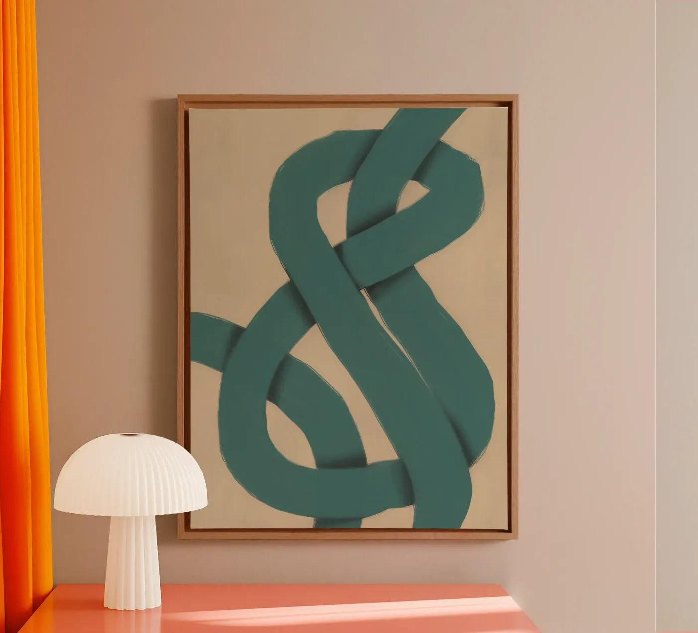 Groen in elkaar grijpend canvas van Little Dean