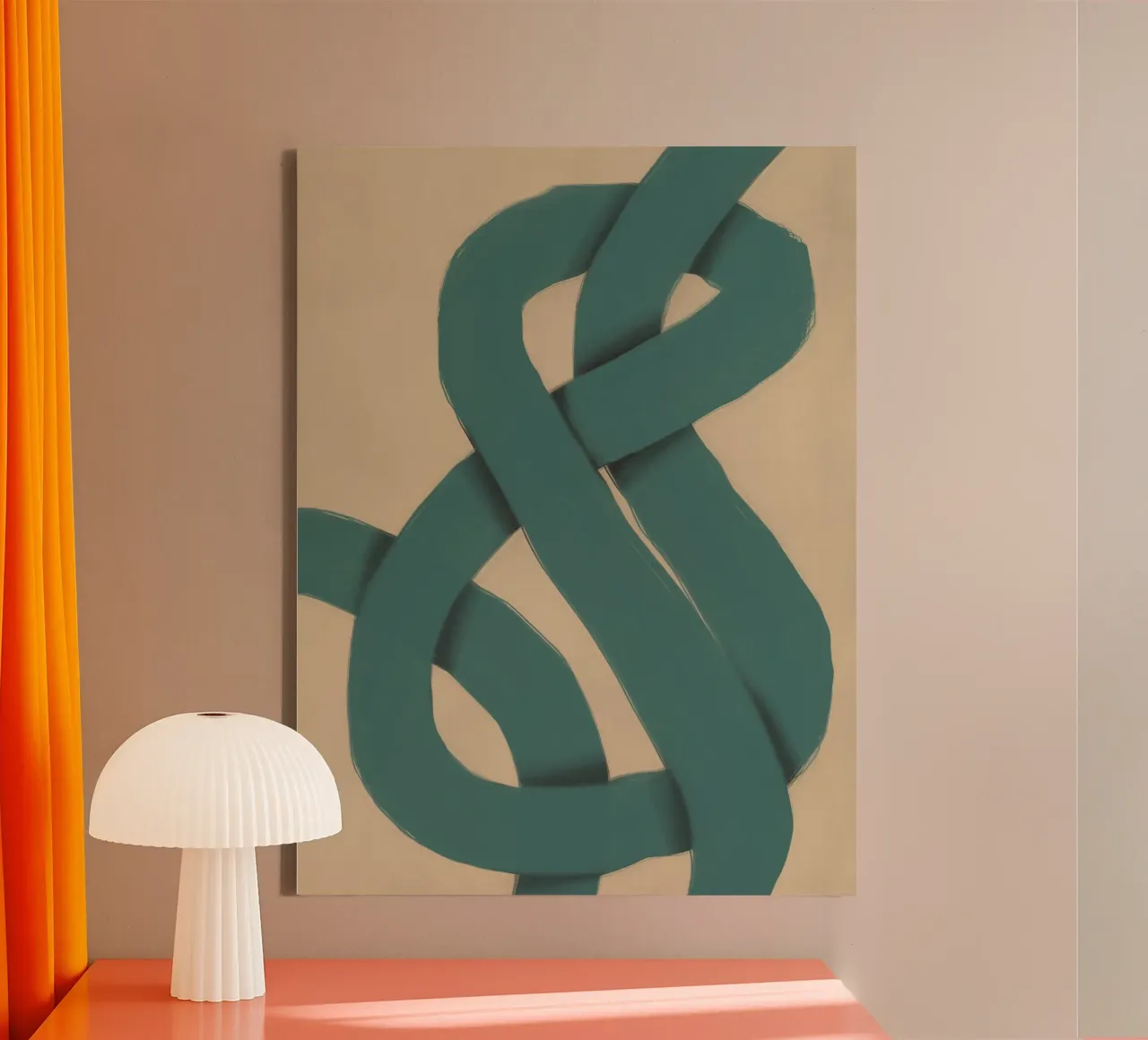 Groen in elkaar grijpend canvas met Baklijst van Little Dean
