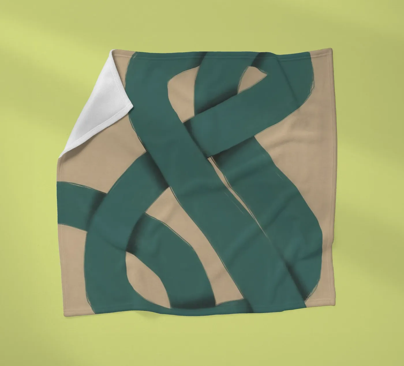 Interlocking green fleece blanket by Little Dean