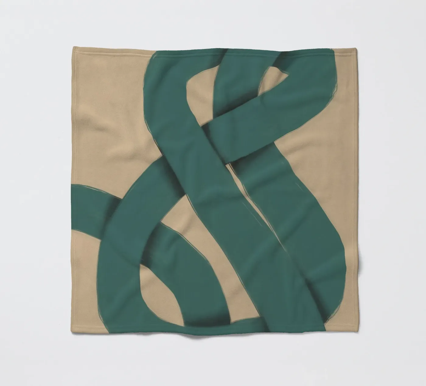 Interlocking green fleece blanket by Little Dean