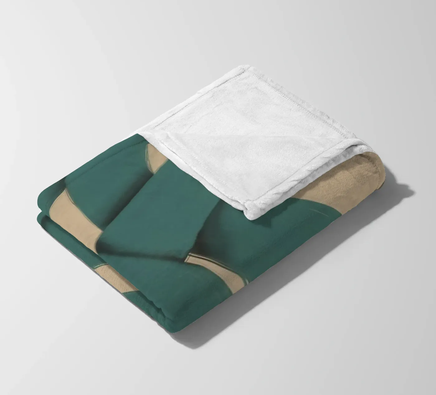 Interlocking green fleece blanket by Little Dean