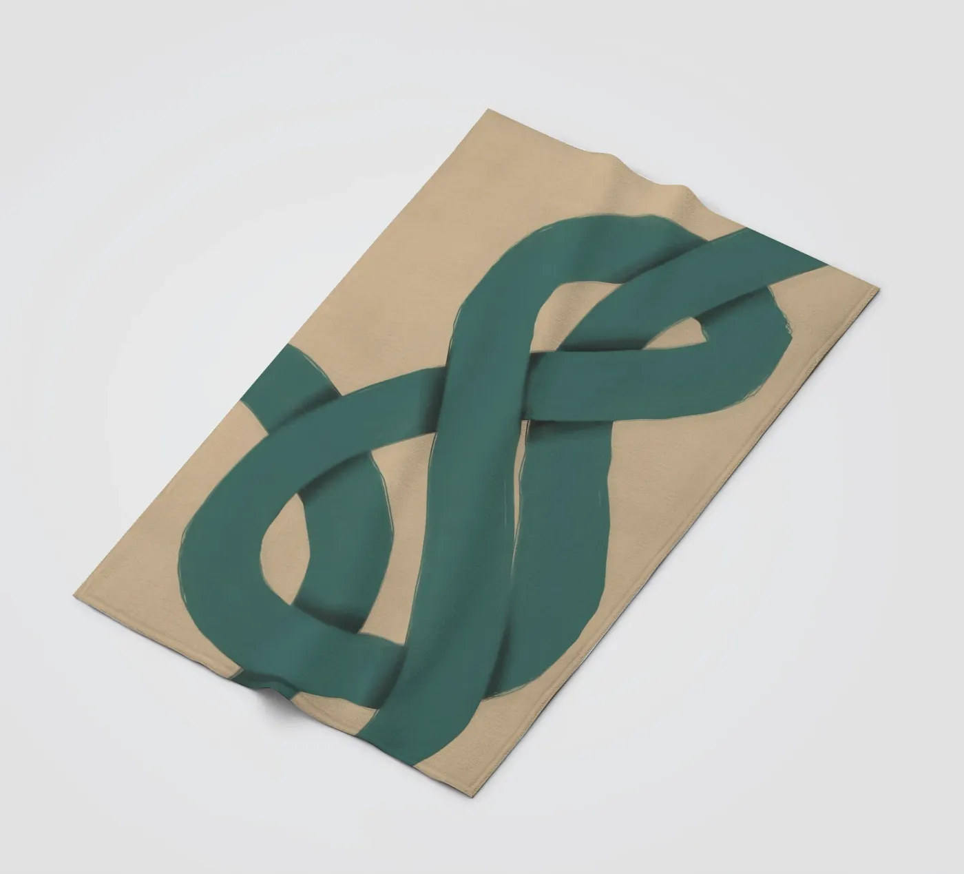 Interlocking green fleece blanket by Little Dean