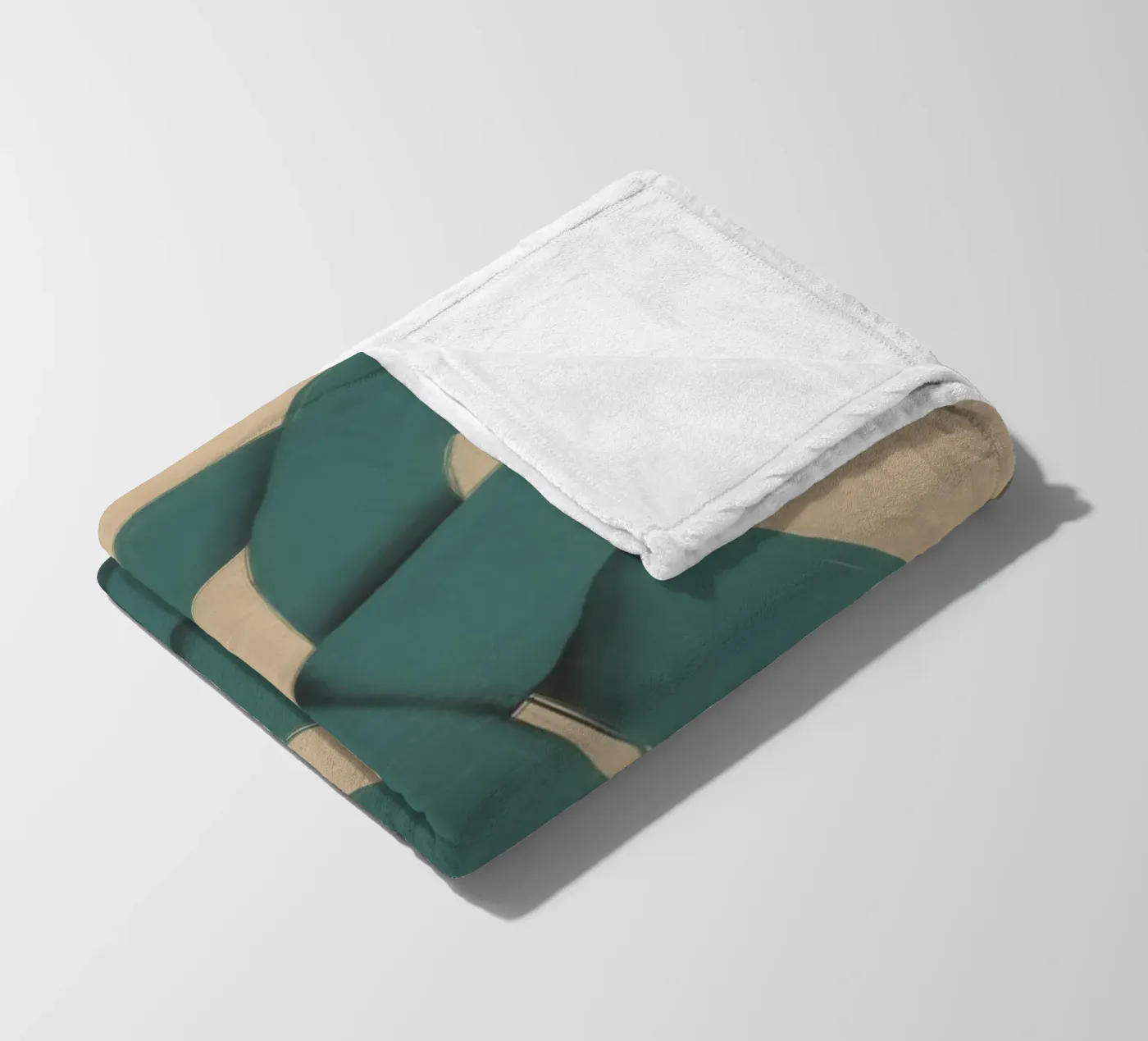 Interlocking green fleece blanket by Little Dean