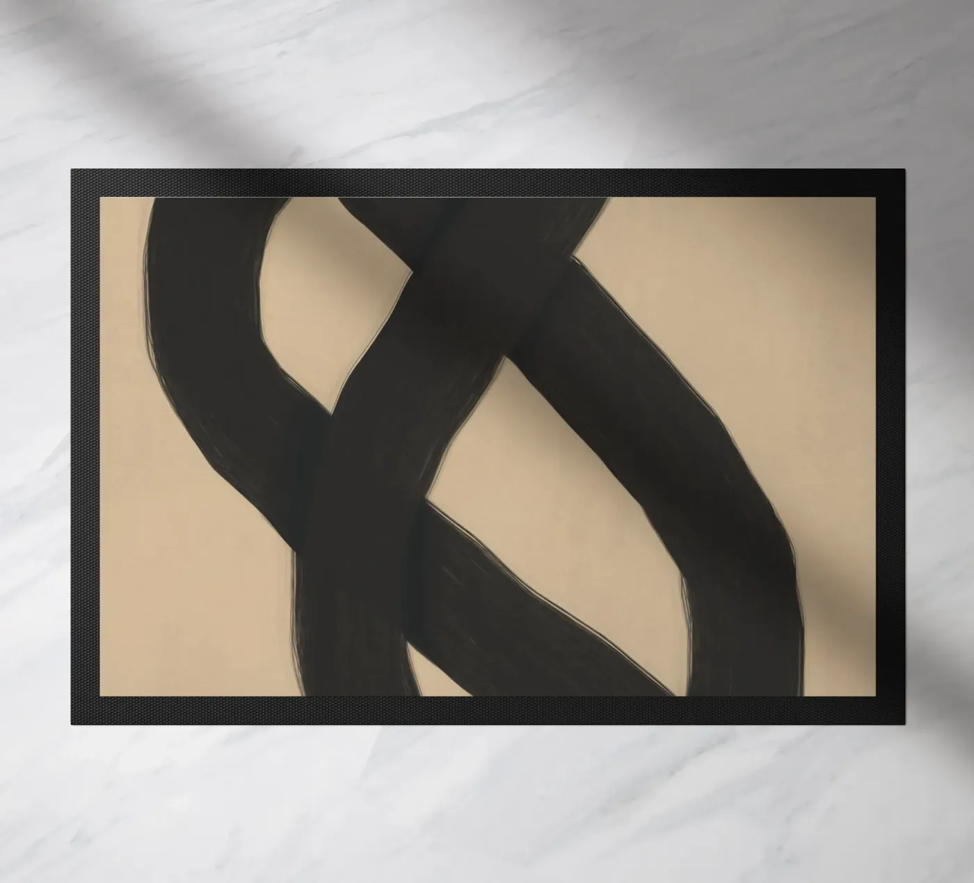 In elkaar grijpend zwart deurmat van Little Dean