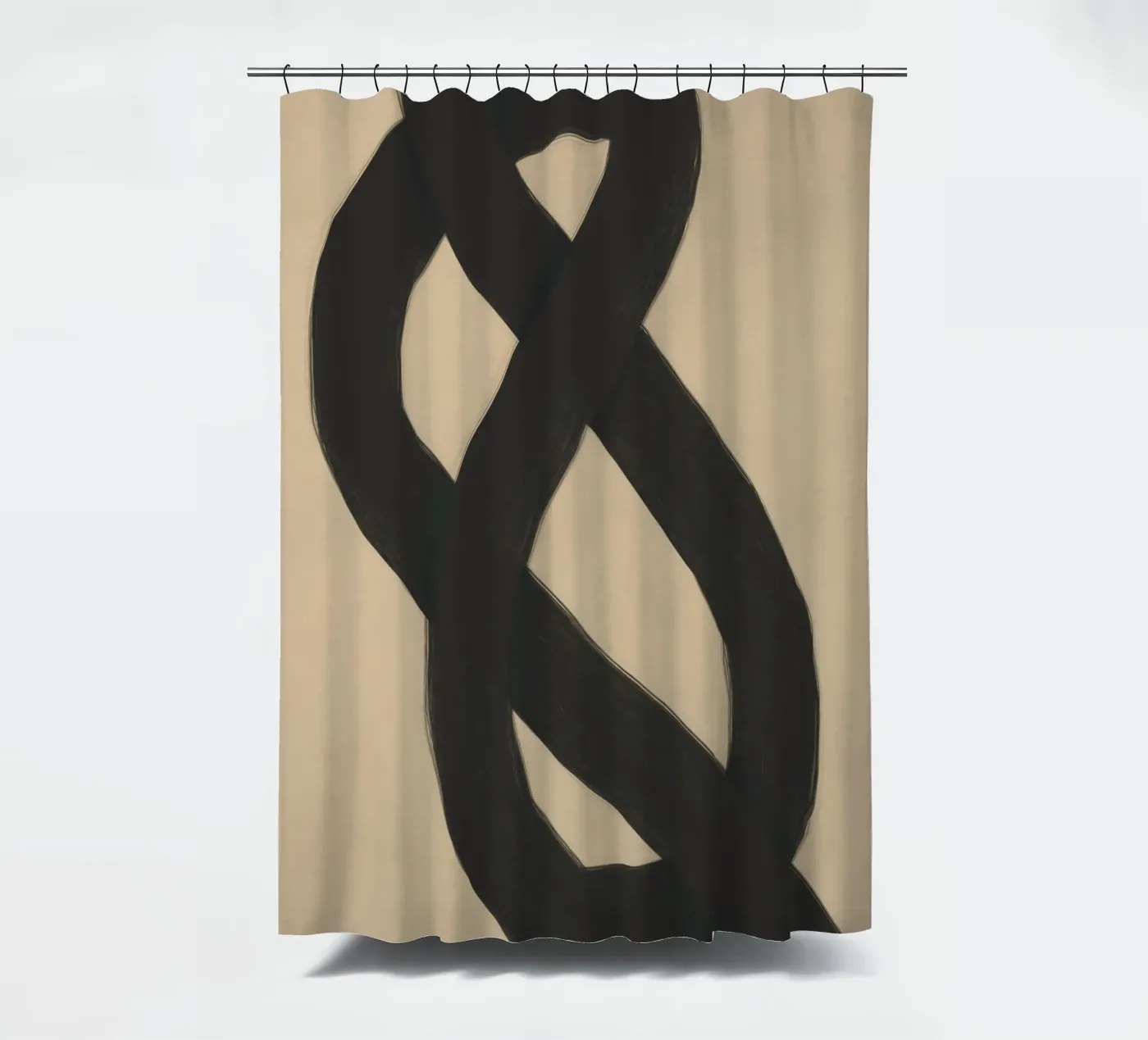 Interlocking black shower curtain by Little Dean