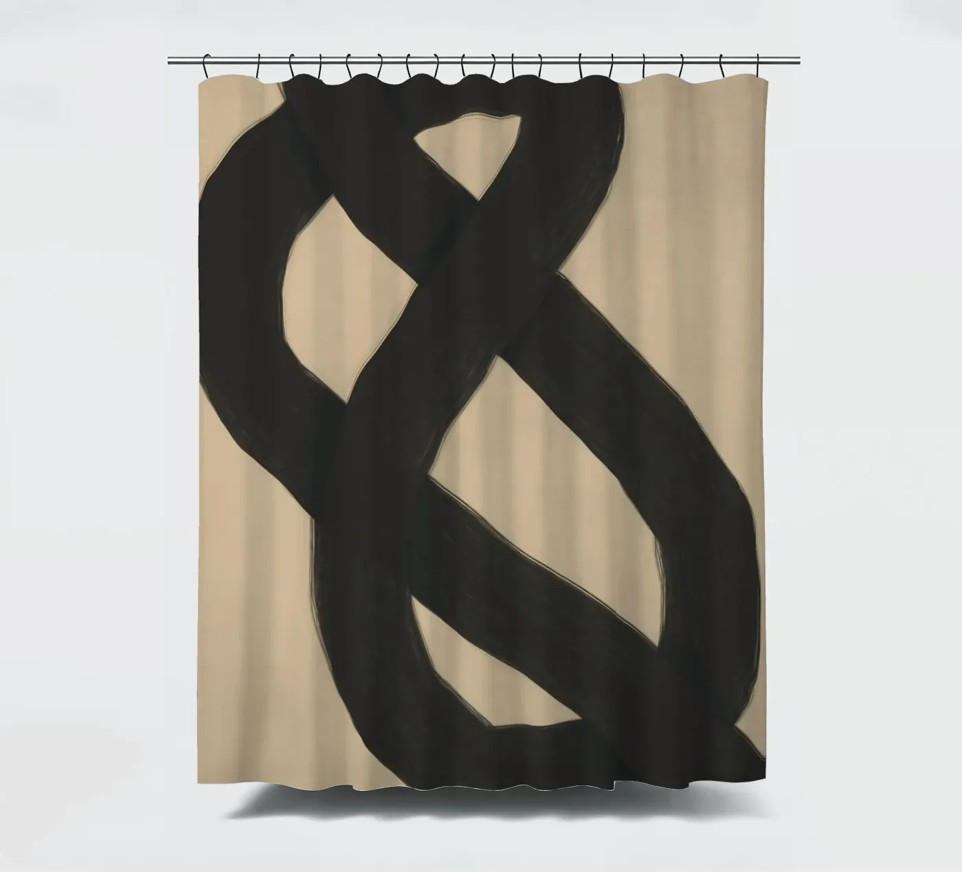 Interlocking black shower curtain by Little Dean