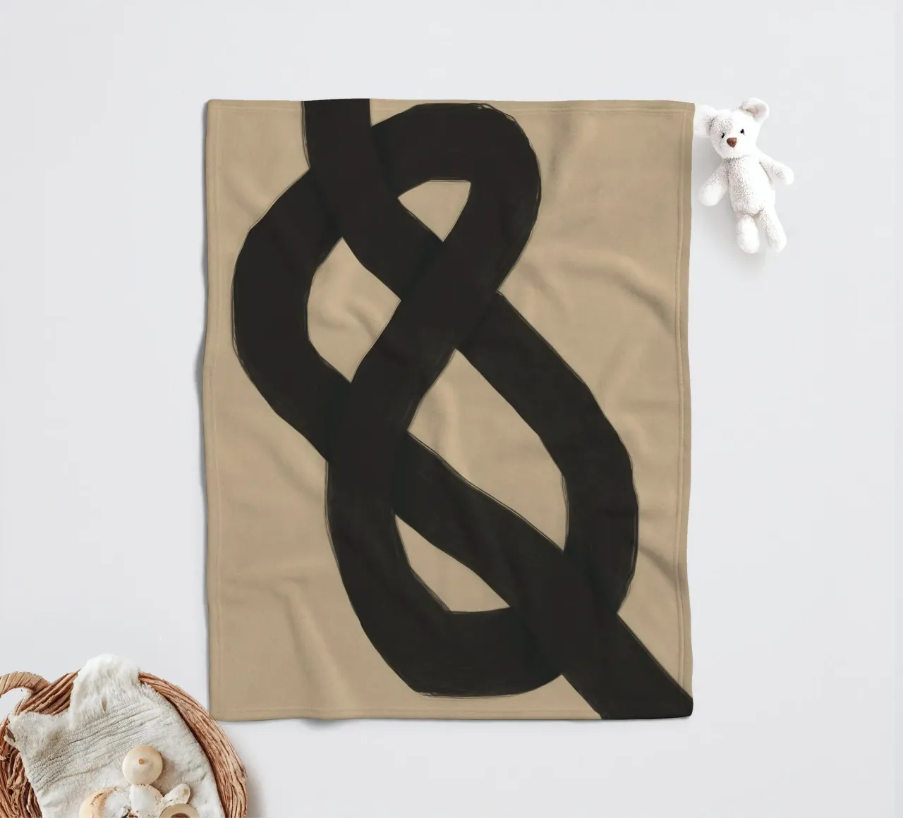 Interlocking schwarz Fleecedecke von Little Dean