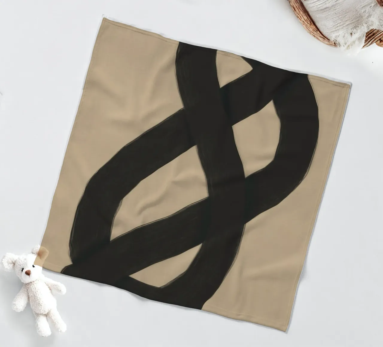 Interlocking schwarz Fleecedecke von Little Dean