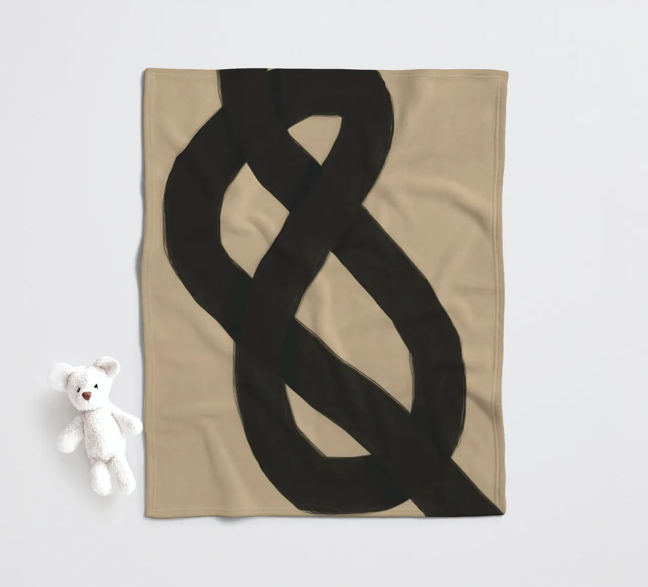 Interlocking schwarz Fleecedecke von Little Dean