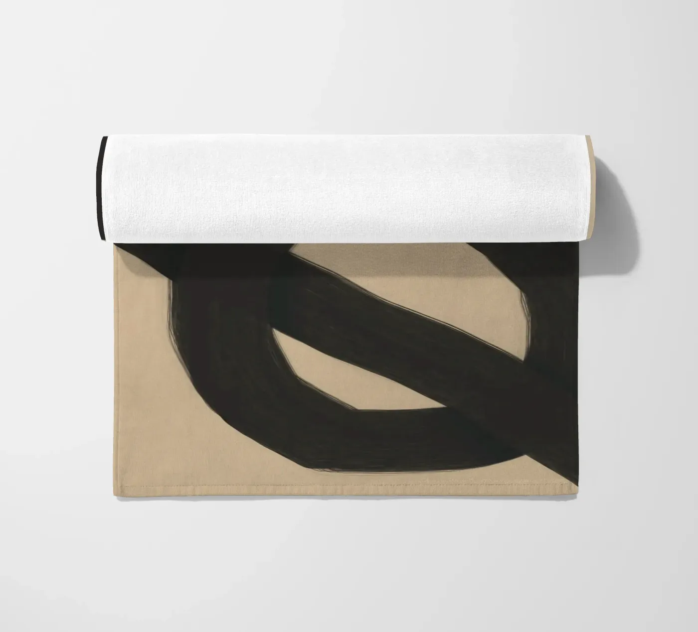 Interlocking black beach towel by Little Dean