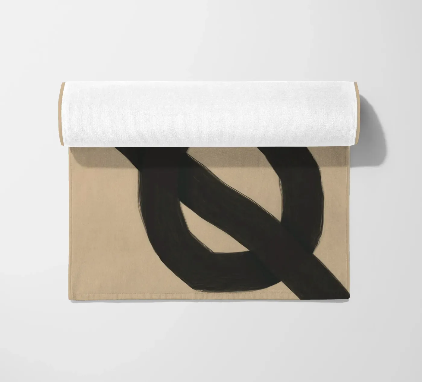 Interlocking black beach towel by Little Dean