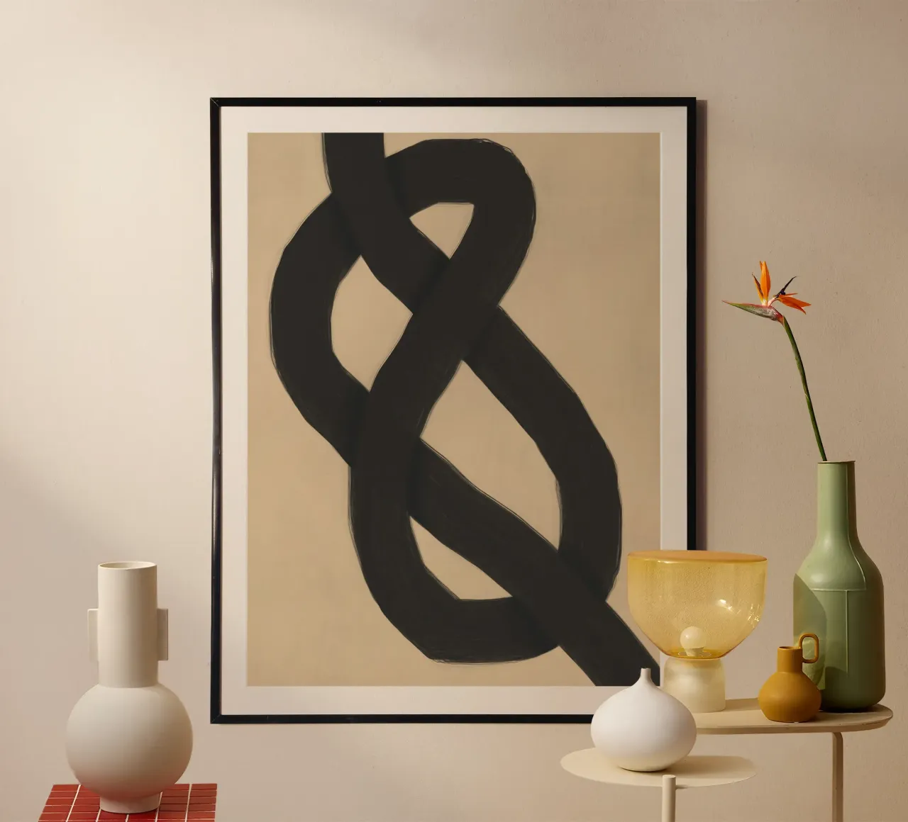Interlocking black poster by Little Dean