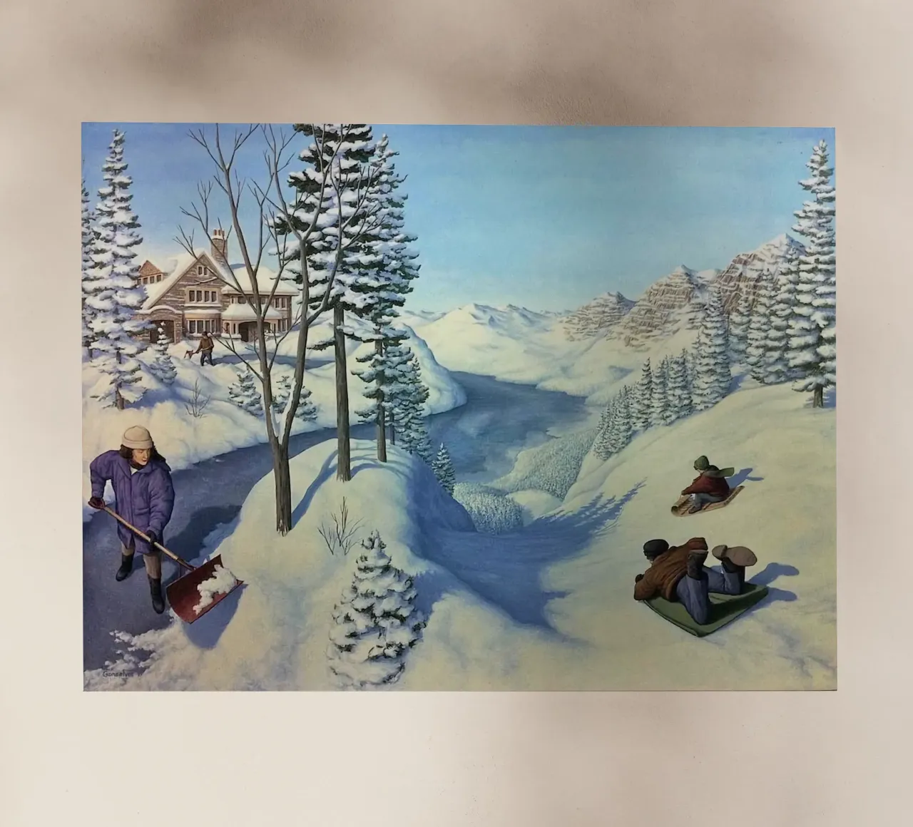 Rob Gonsalves Grande neve pellicola backlit da Trudeau Art Galley