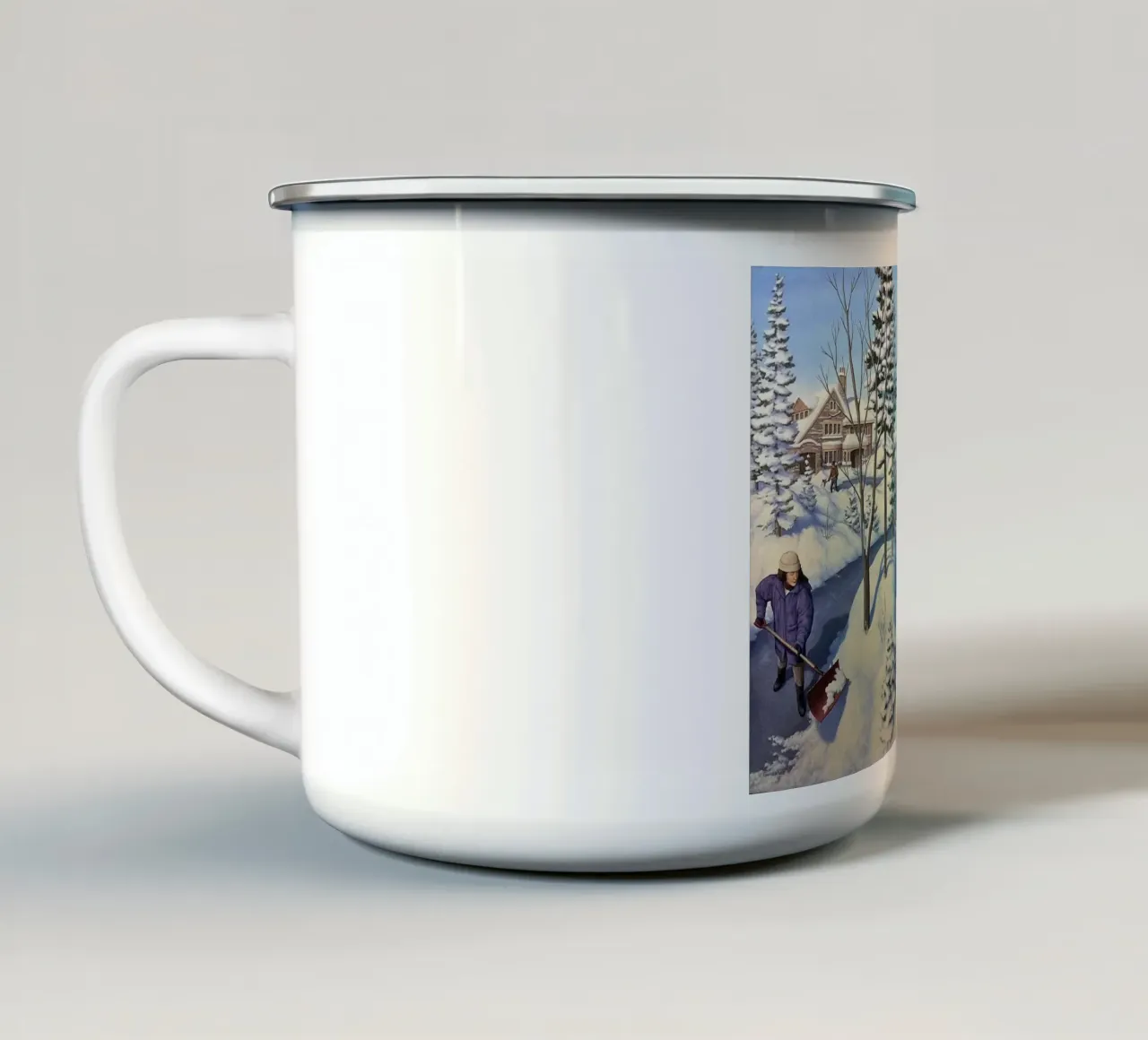 Rob Gonsalves Grande neve tazza in smalto da Trudeau Art Galley