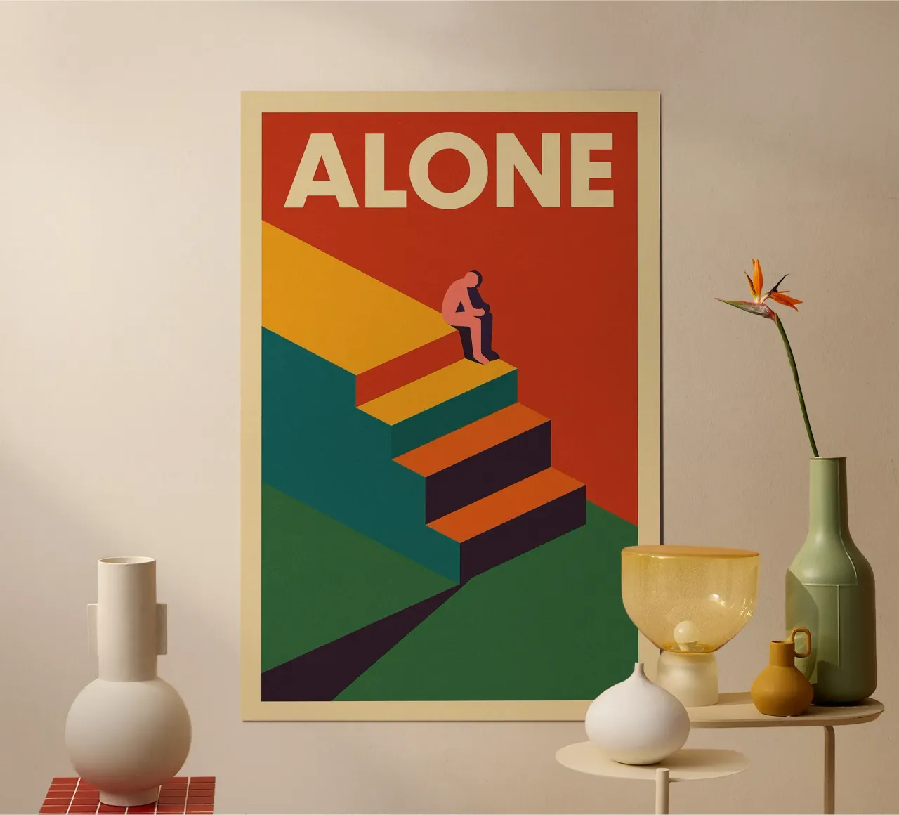 ALONE - La solitudine a tinte forti poster da JETLAG | affiches voyage