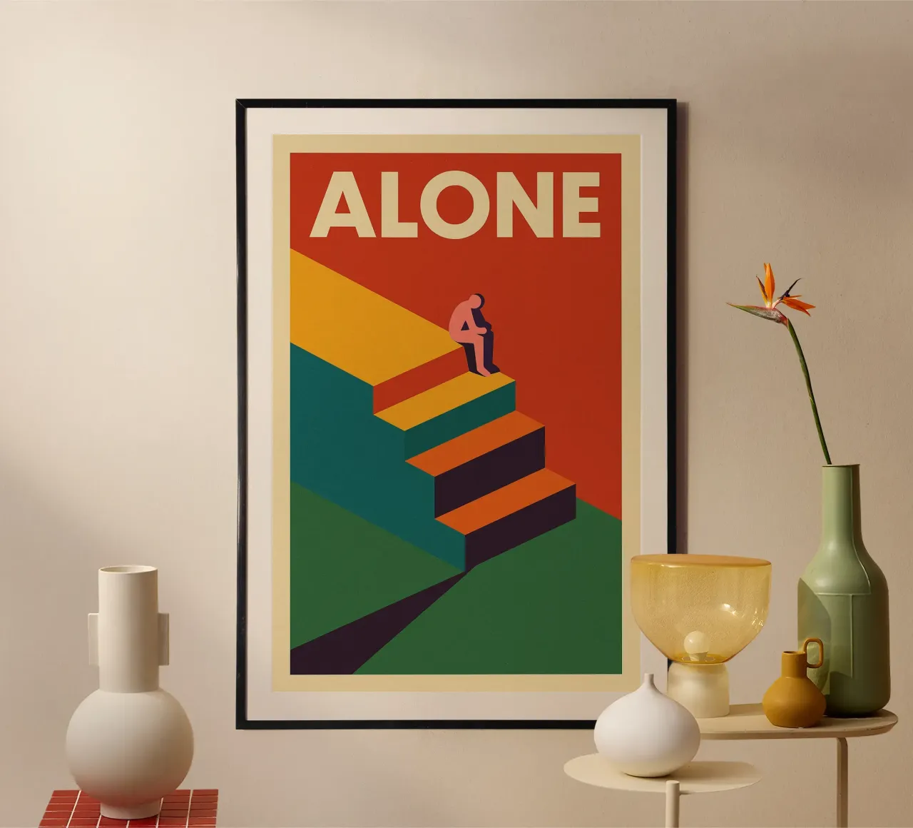 ALONE - La solitudine a tinte forti poster da JETLAG | affiches voyage