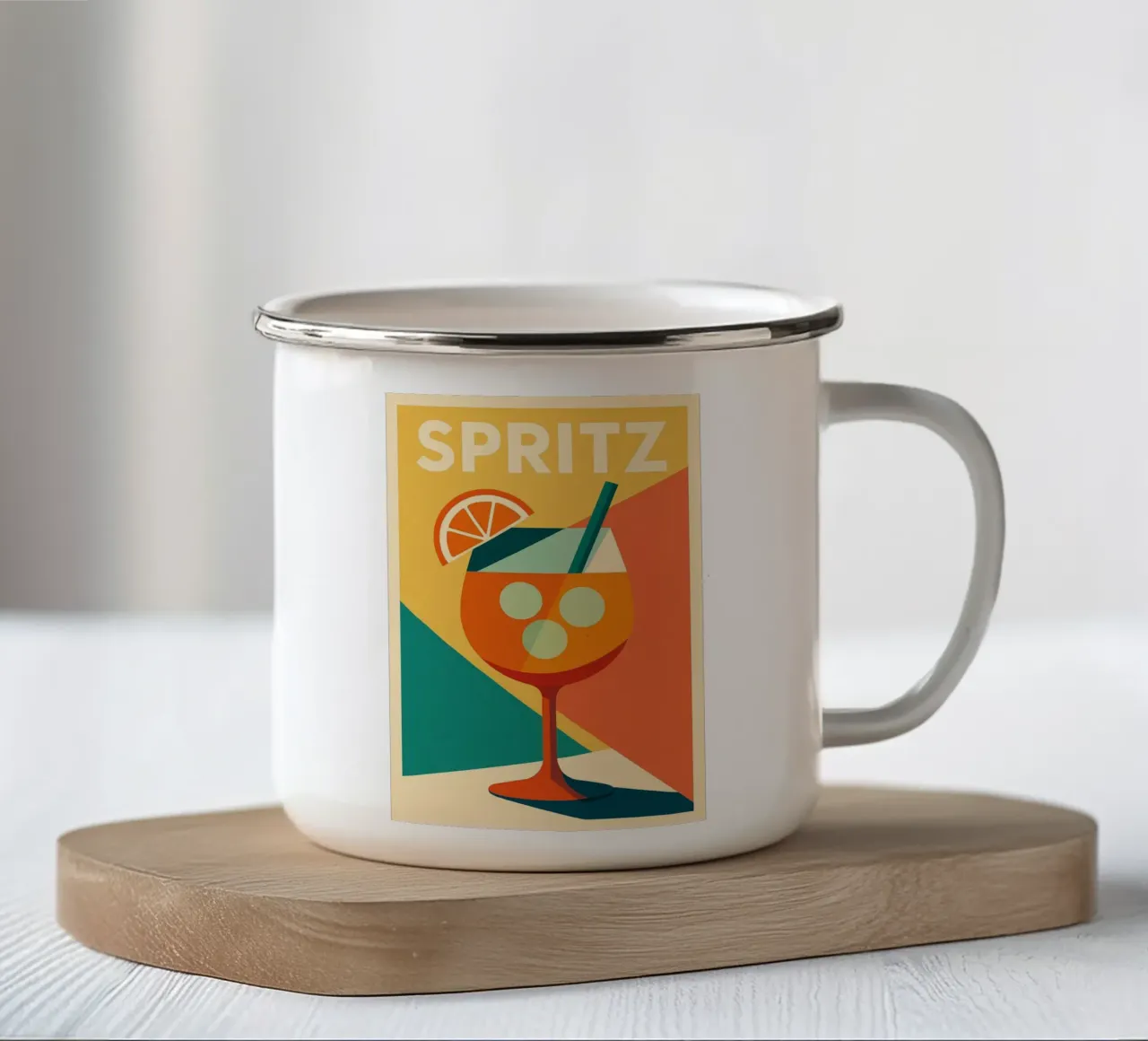SPRITZ - Una versione artistica dell'iconico aperitivo tazza in smalto da Boissons - Affiches & posters - Retro