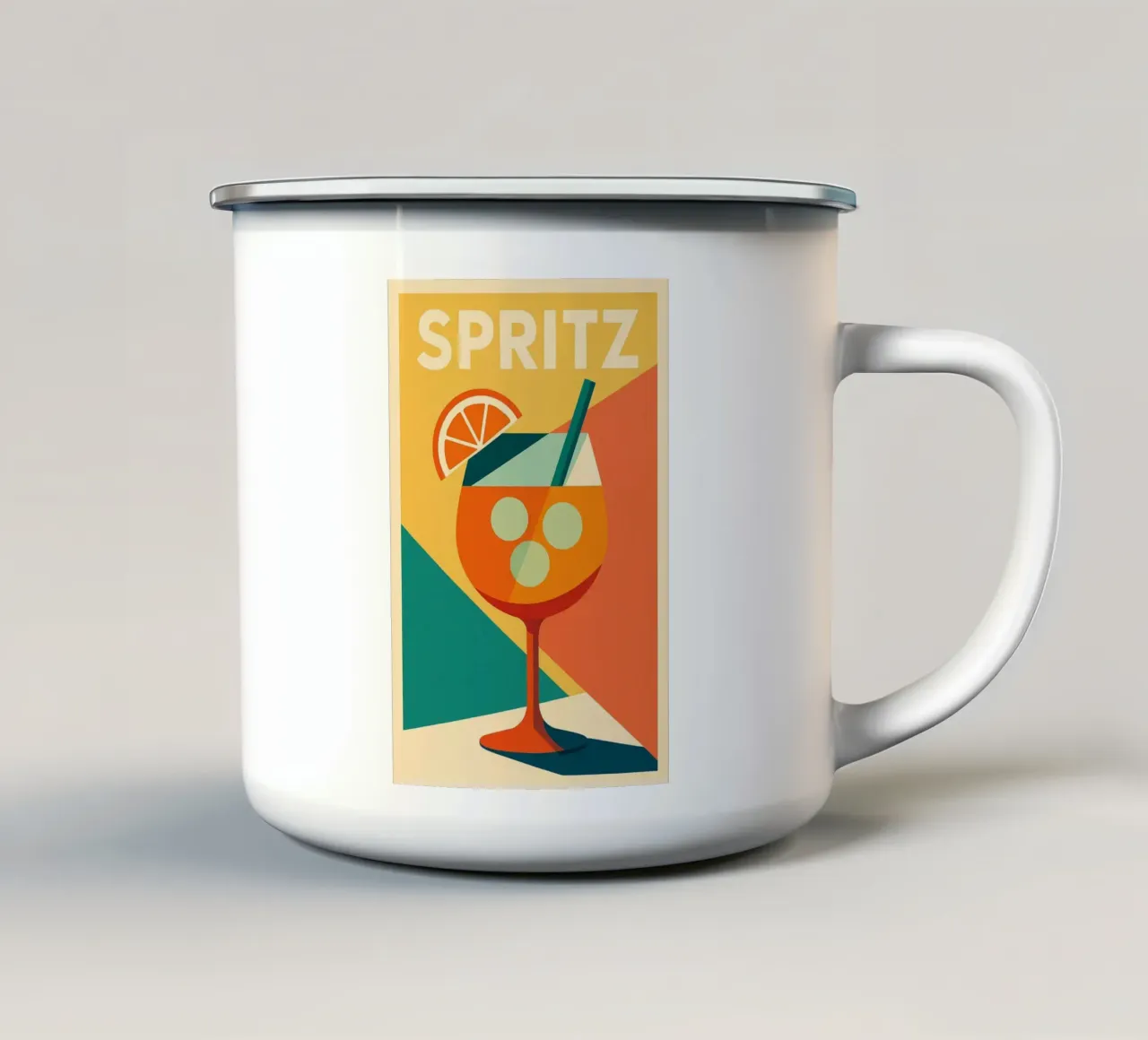 SPRITZ - Una versione artistica dell'iconico aperitivo tazza in smalto da Boissons - Affiches & posters - Retro