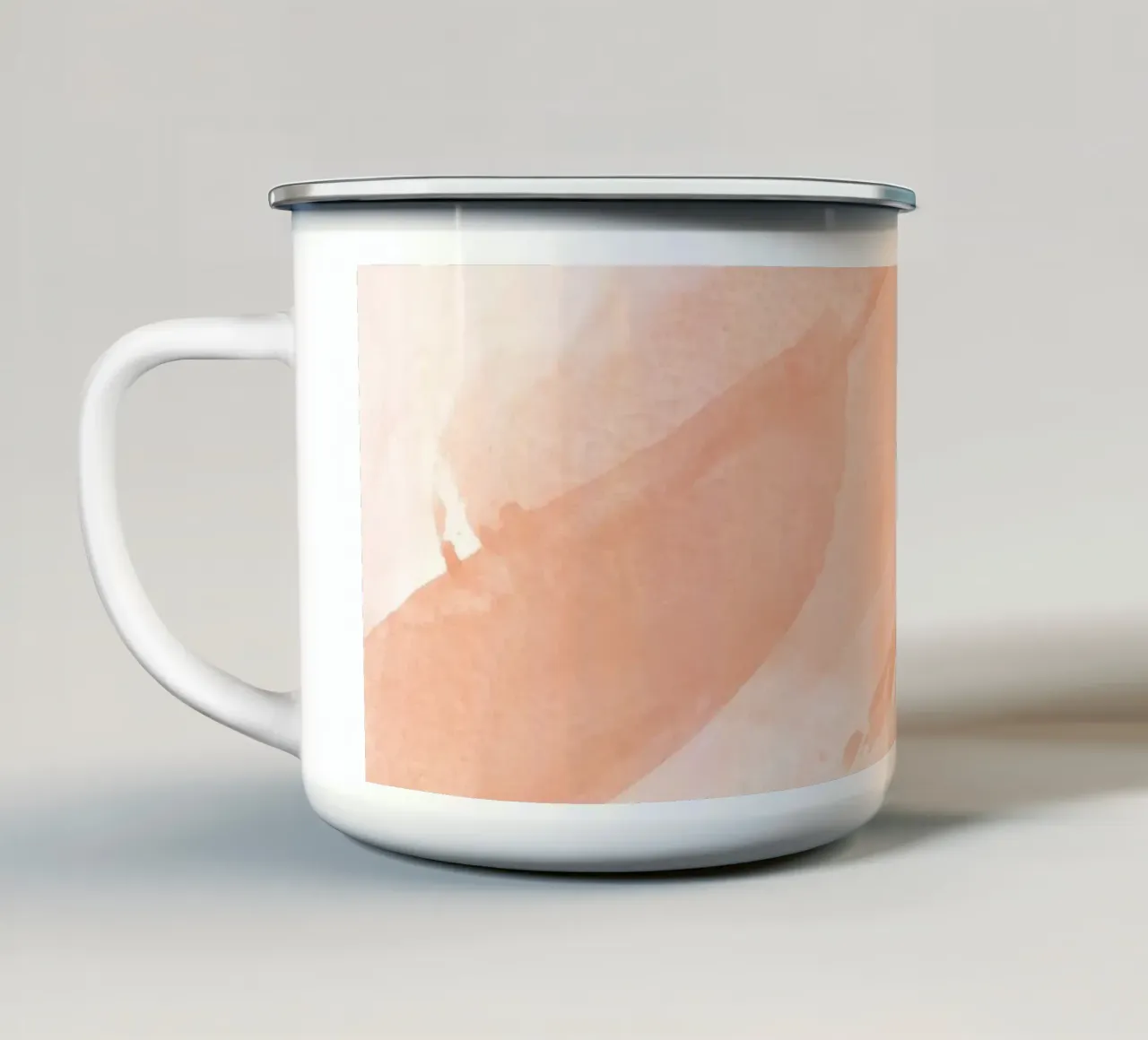 Pennellate astratte di pesca 2 tazza in smalto da NouveauPrints