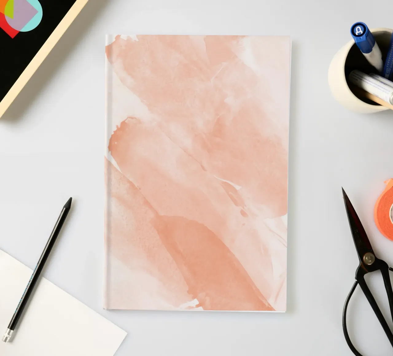 Abstract peach brushstrokes 2 notebook by NouveauPrints