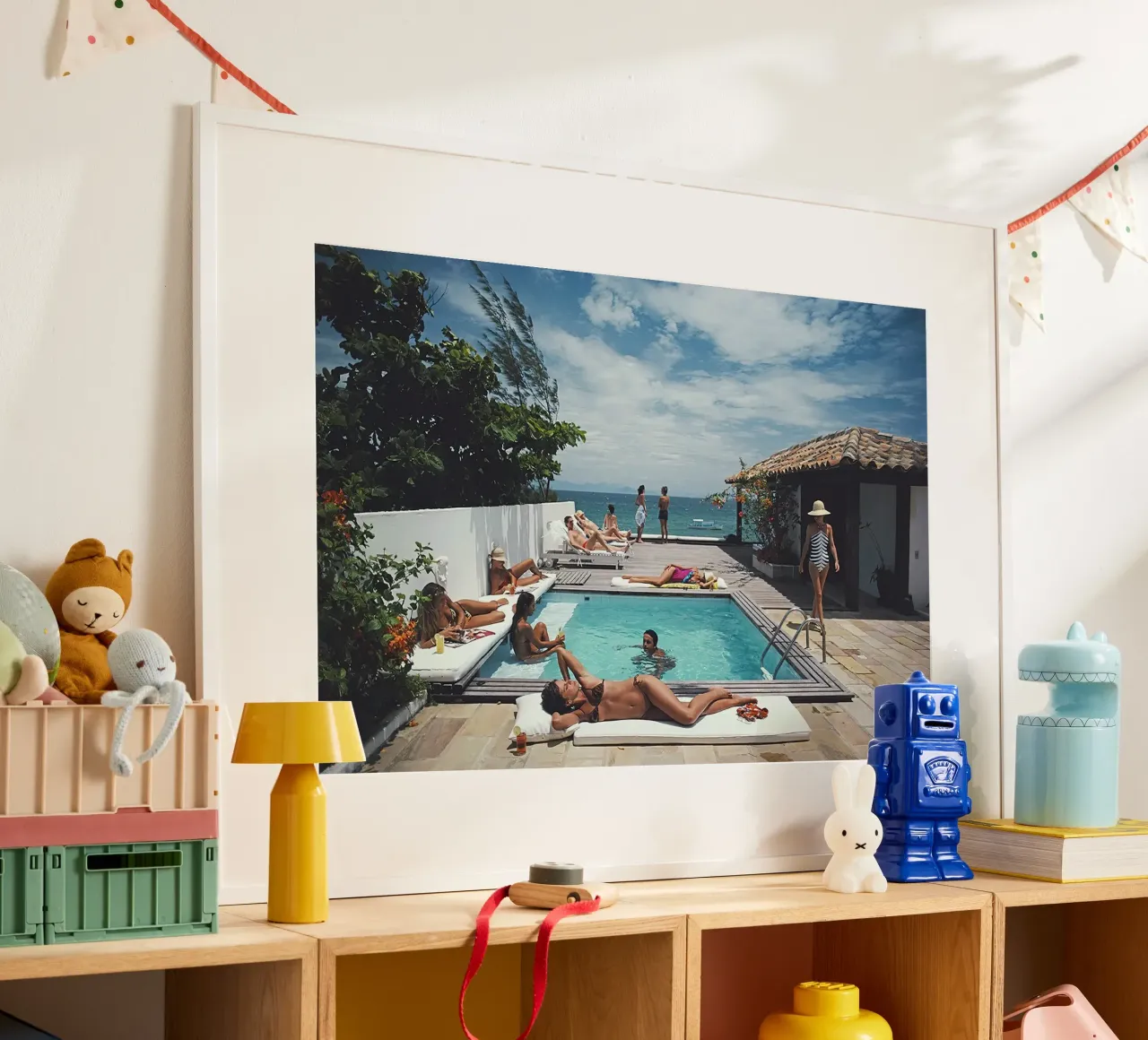 Holidaymakers in Armacao dos Buzios Brazil poster with aluminum frame by potosop