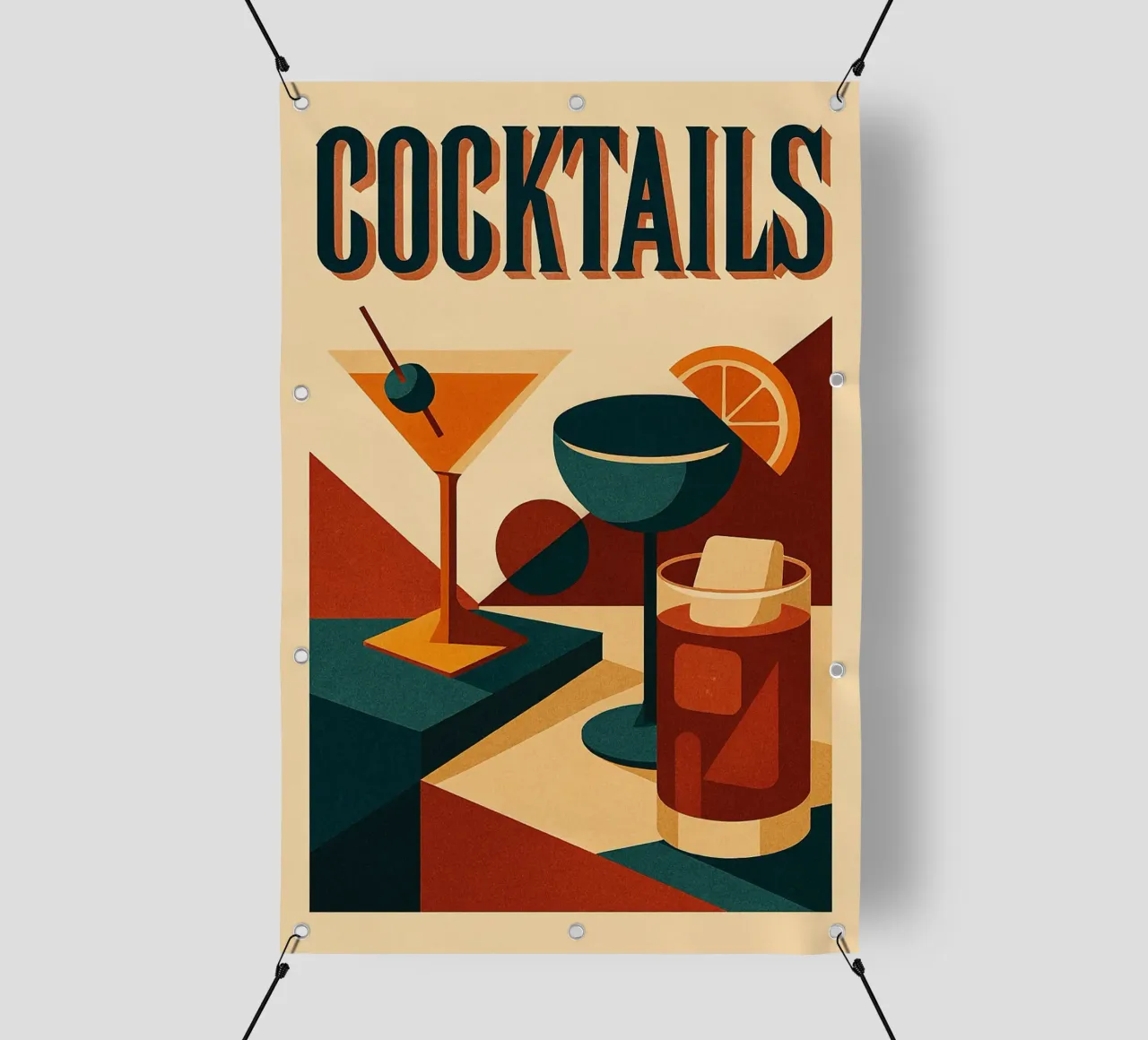COCKTAIL - Mixologia retrò telo in pvc da Boissons - Affiches & posters - Retro