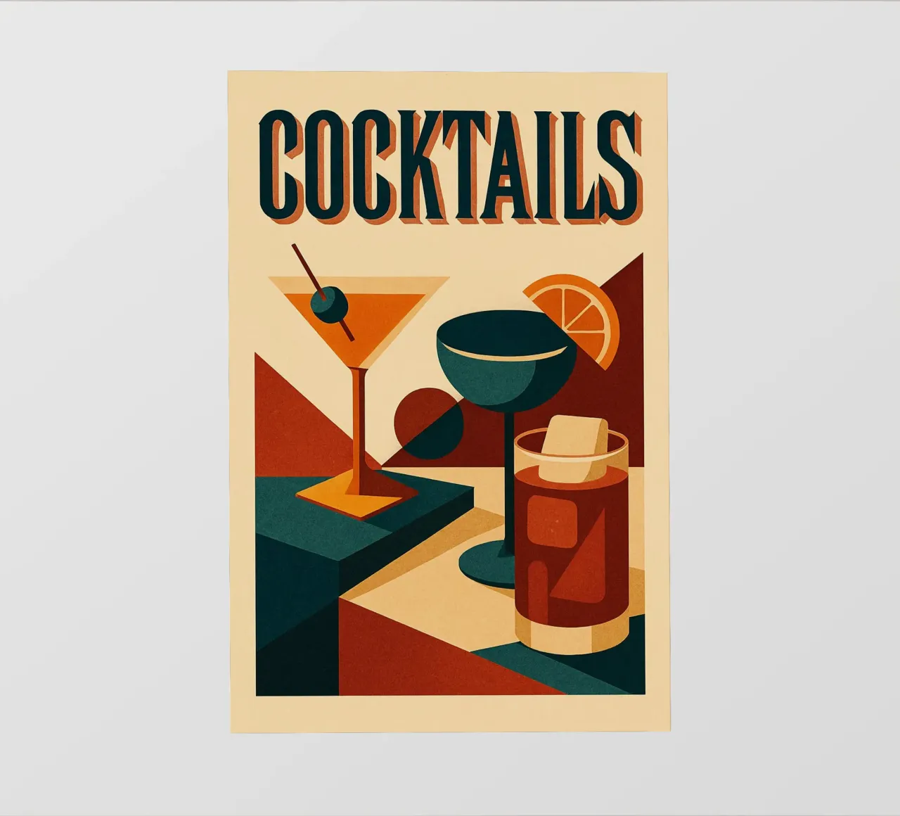COCKTAIL - Mixologia retrò telo in pvc da Boissons - Affiches & posters - Retro
