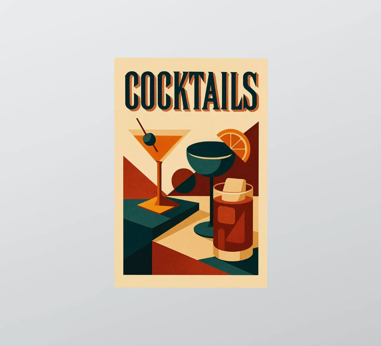 COCKTAILS - Retro mixology sticker by Boissons - Affiches & posters - Retro