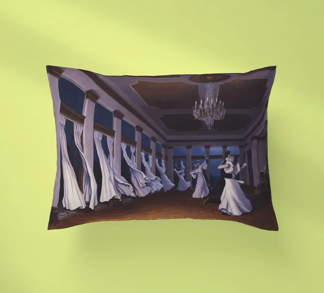 Rob Gonsalves Dancing Wind decorative cushion by Trudeau Art Galley