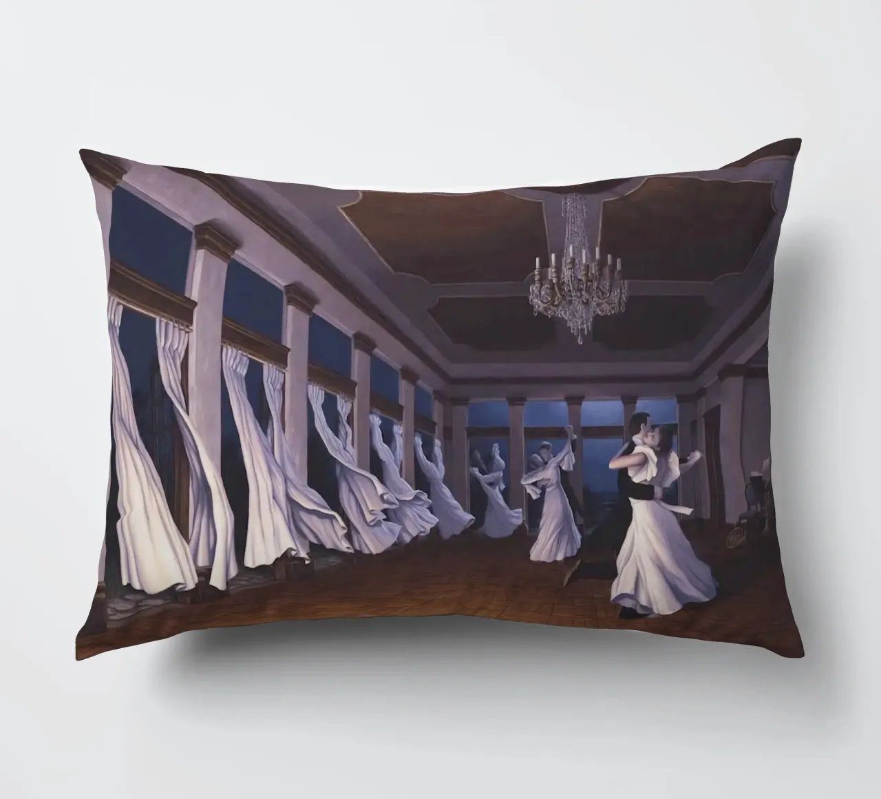 Rob Gonsalves Dancing Wind decorative cushion by Trudeau Art Galley