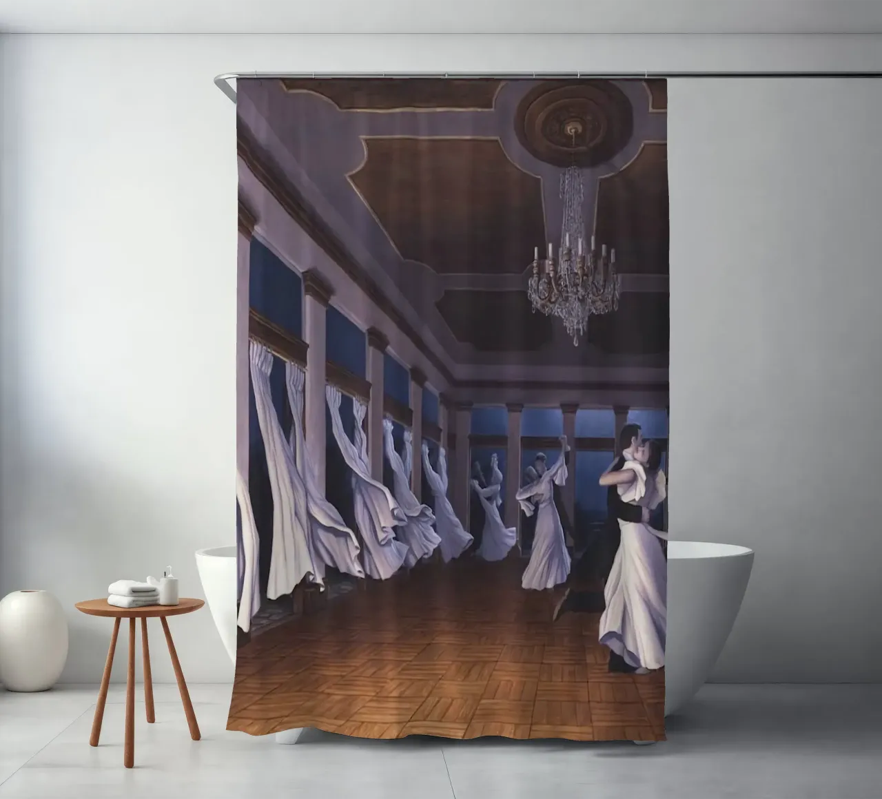 Rob Gonsalves Tanzender Wind Duschvorhang von Trudeau Art Galley