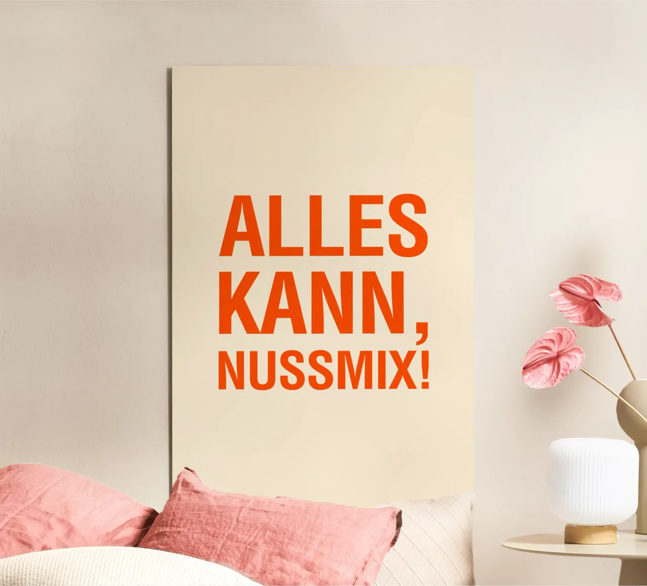 Alles kann, Nussmix! – Lustiges Typo Poster auf Deutsch alu-dibond by The Typo Dept.