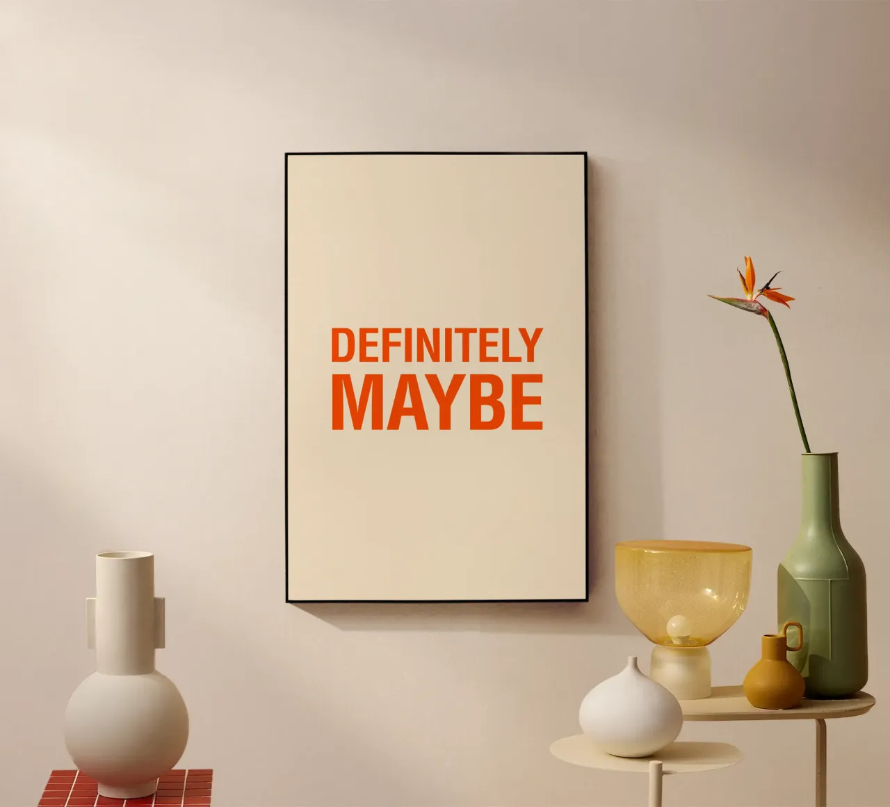 Definitely Maybe - Poster tipografico per gli indecisi con stile plexiglass da The Typo Dept.