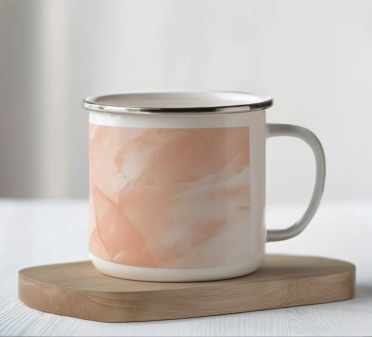 Pennellate astratte di pesca 3 tazza in smalto da NouveauPrints