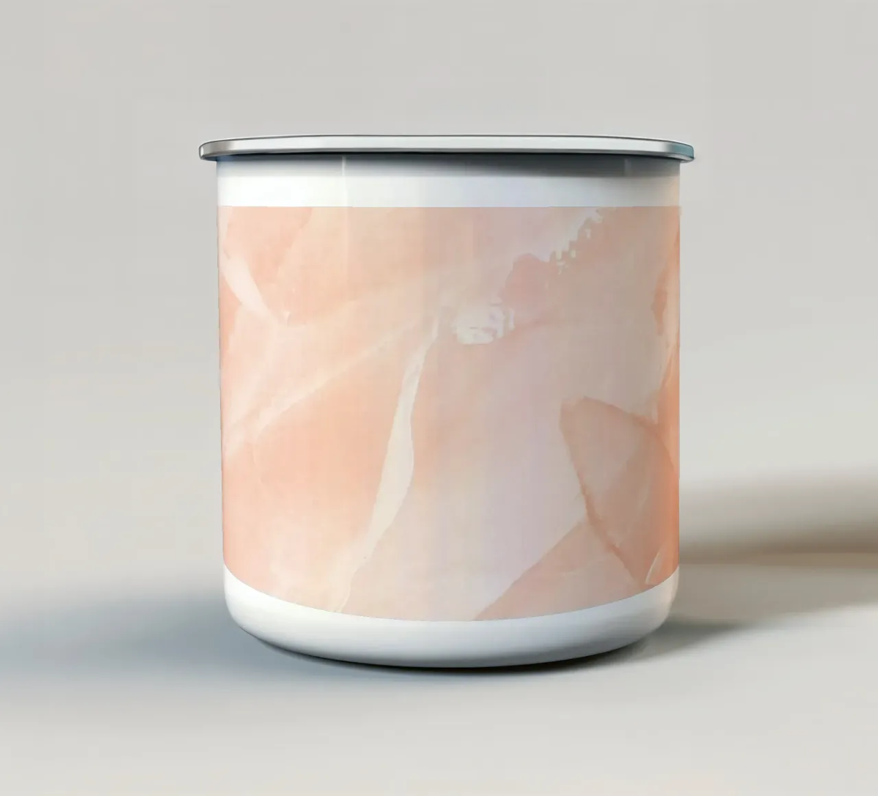 Pennellate astratte di pesca 3 tazza in smalto da NouveauPrints