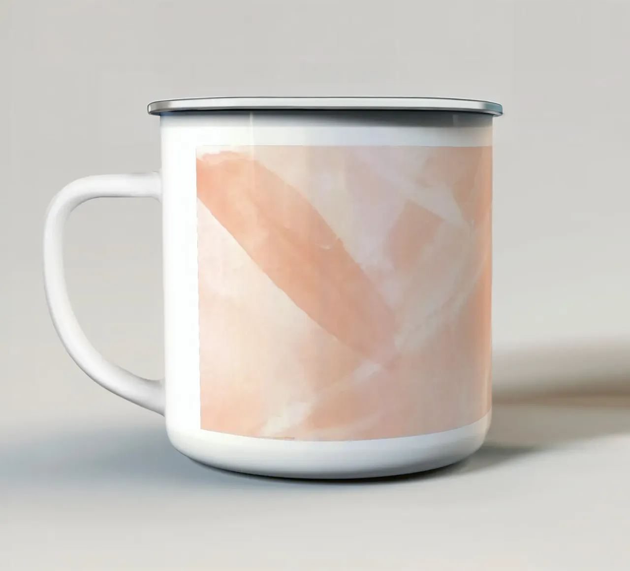 Pennellate astratte di pesca 3 tazza in smalto da NouveauPrints