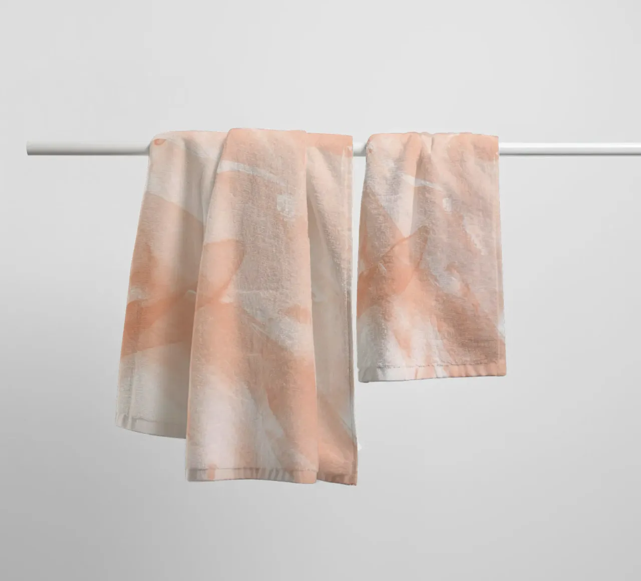 Pennellate astratte di pesca 3 asciugamano da bagno da NouveauPrints