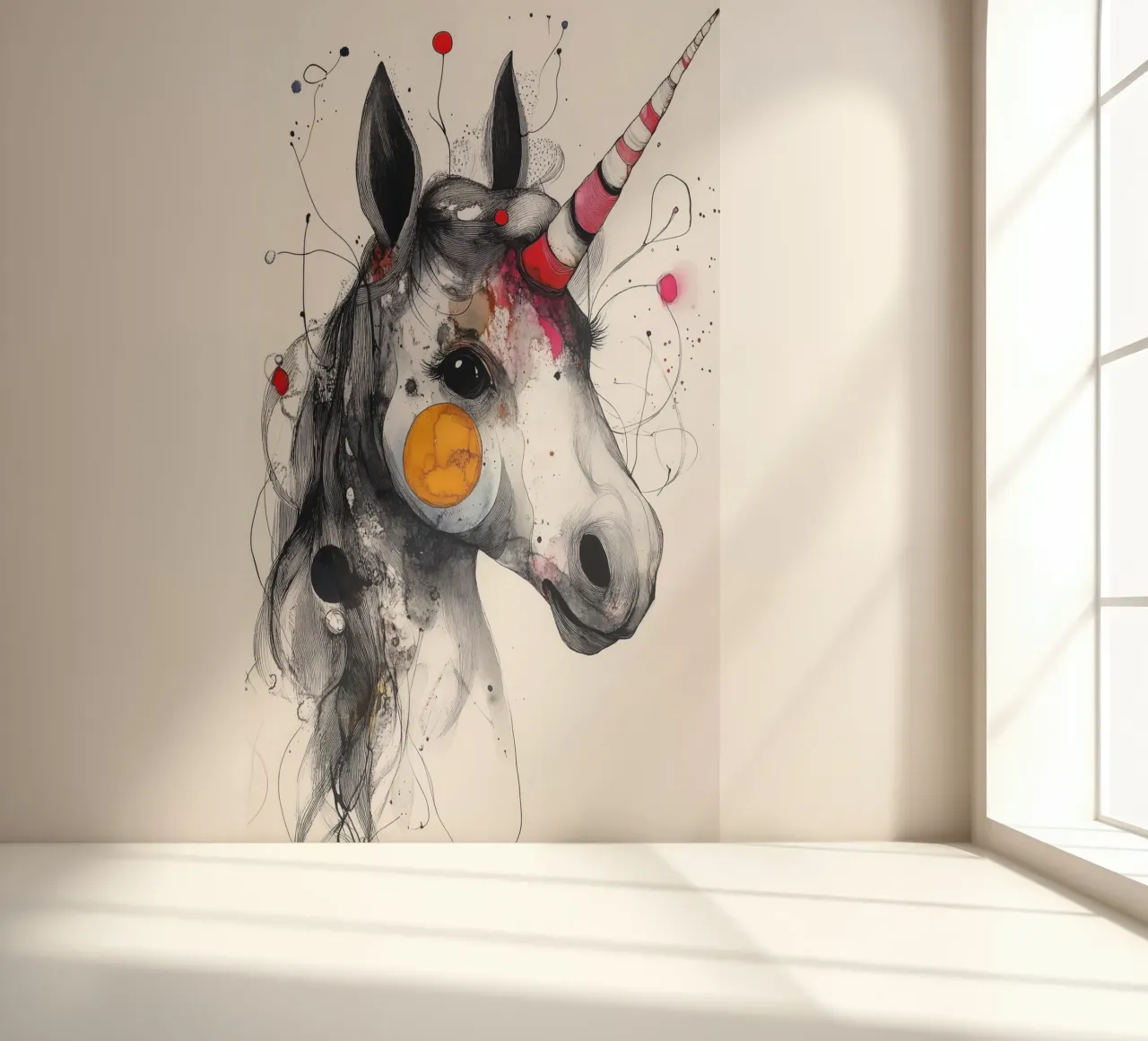 Happy unicorn photo wallpaper by Justyna Jaszke JBJart