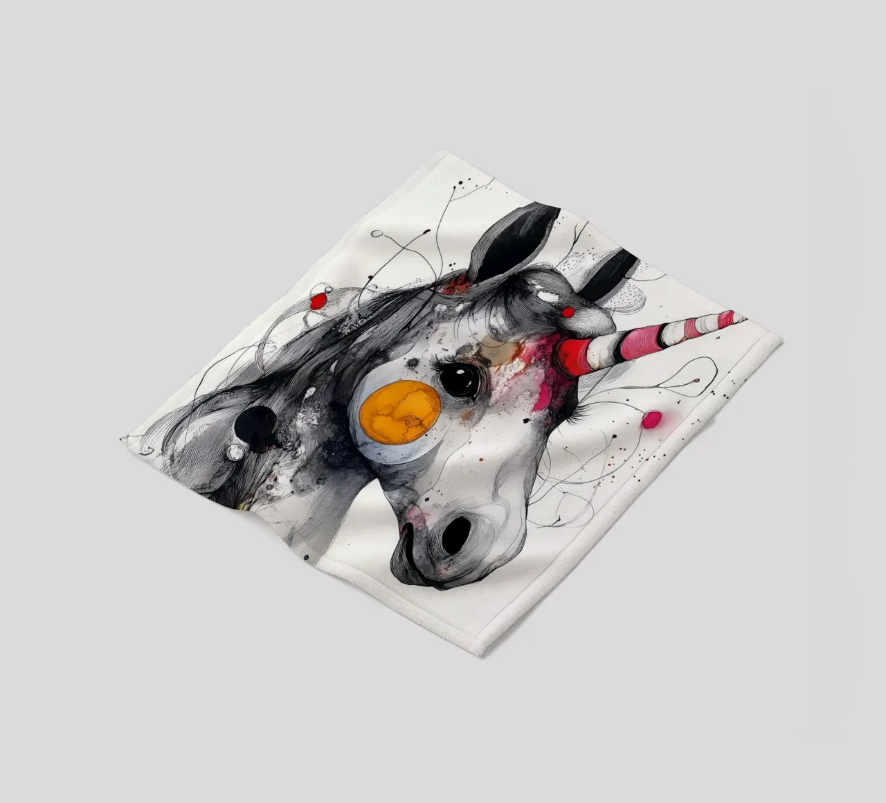 Happy unicorn coperta in pile da Justyna Jaszke JBJart