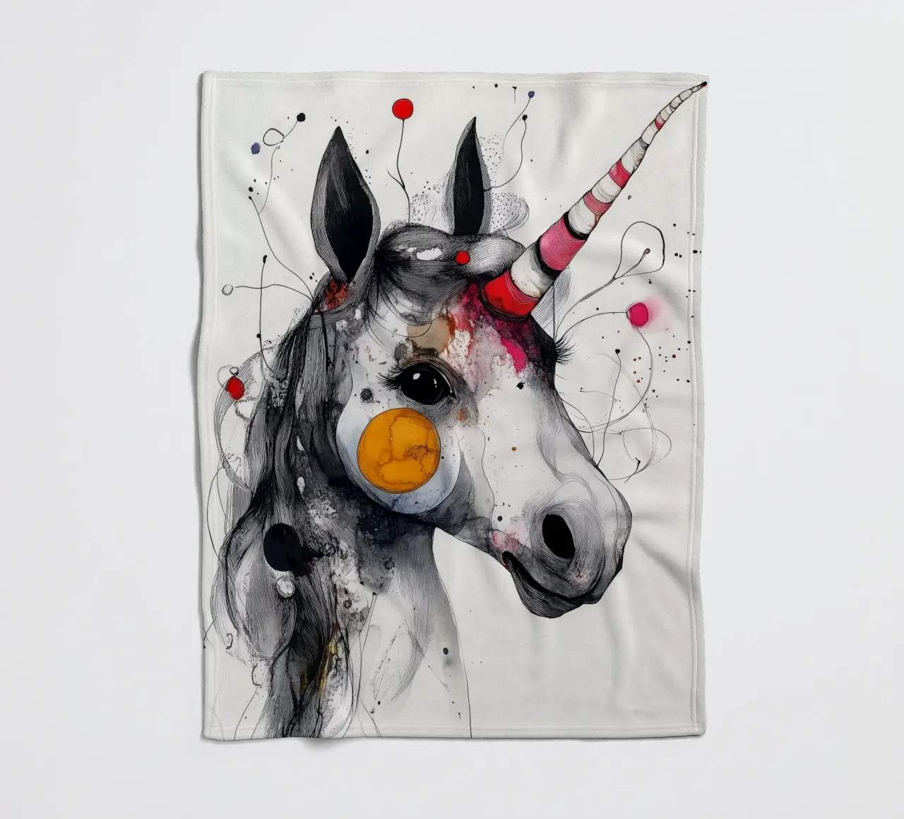 Happy unicorn coperta in pile da Justyna Jaszke JBJart