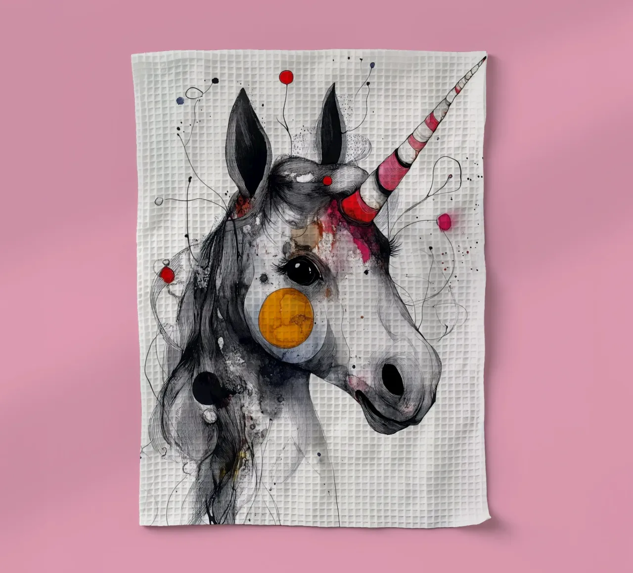 Happy unicorn canovaccio da cucina da Justyna Jaszke JBJart