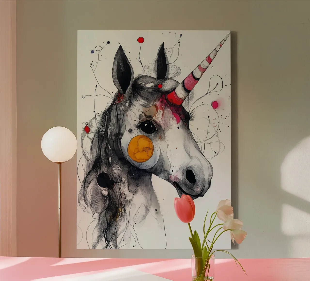 Happy unicorn canvas by Justyna Jaszke JBJart
