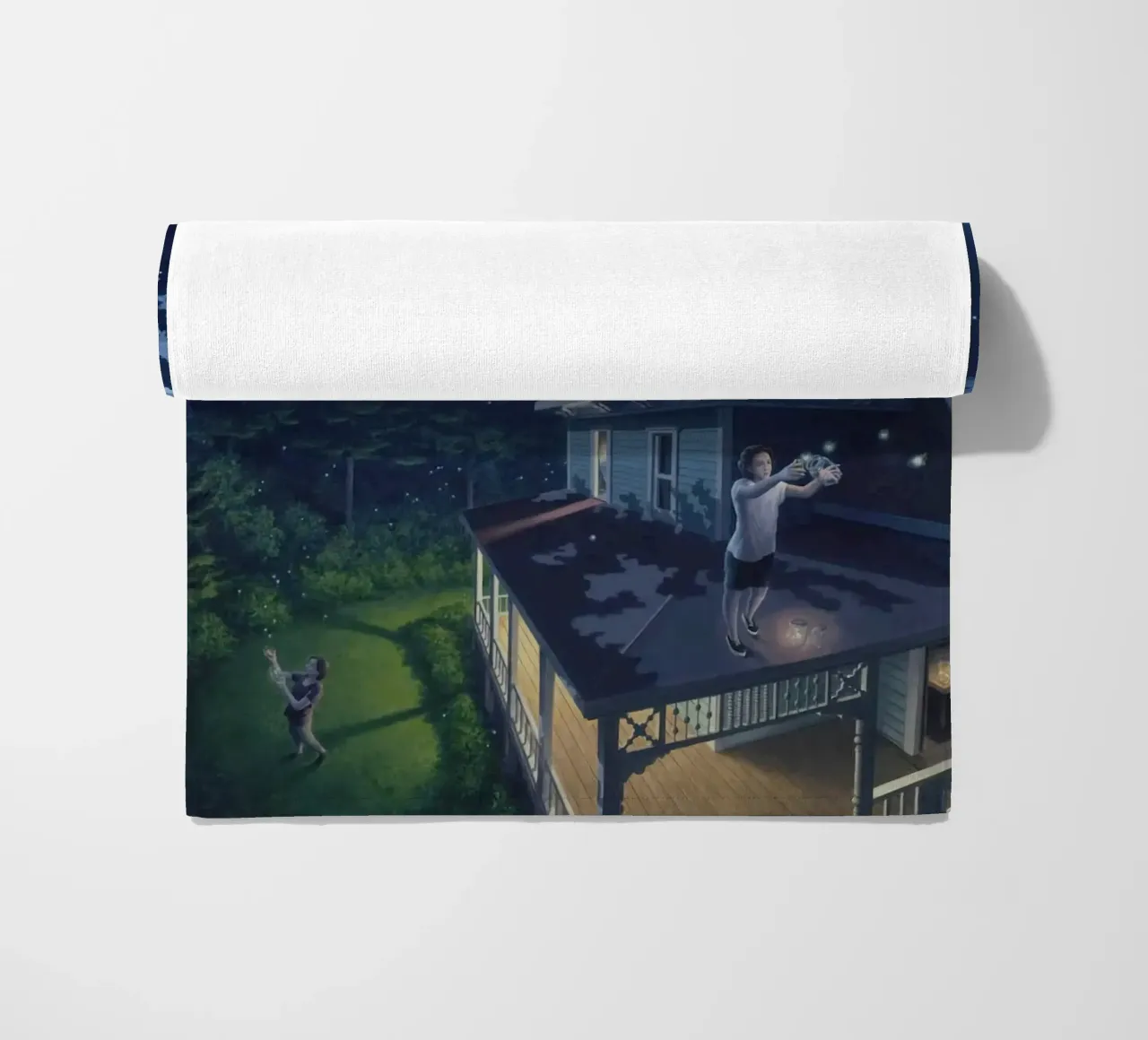 Rob Gonsalves Firefly Constellation beach towel by Trudeau Art Galley