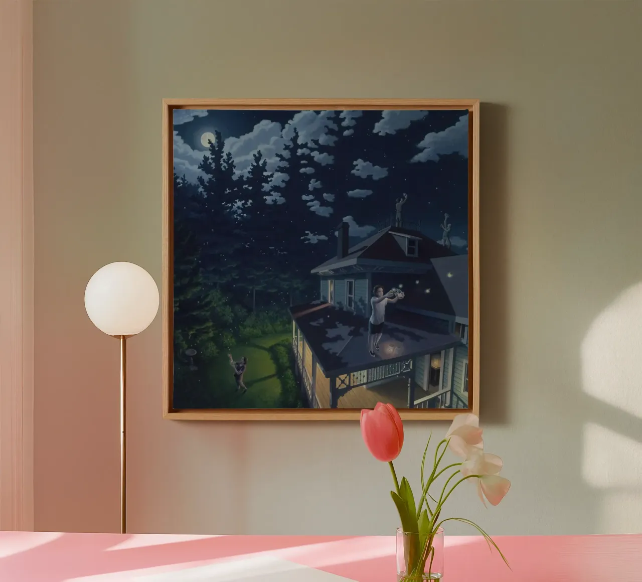Rob Gonsalves Costellazione Firefly tela con Cornice a cassetta da Trudeau Art Galley