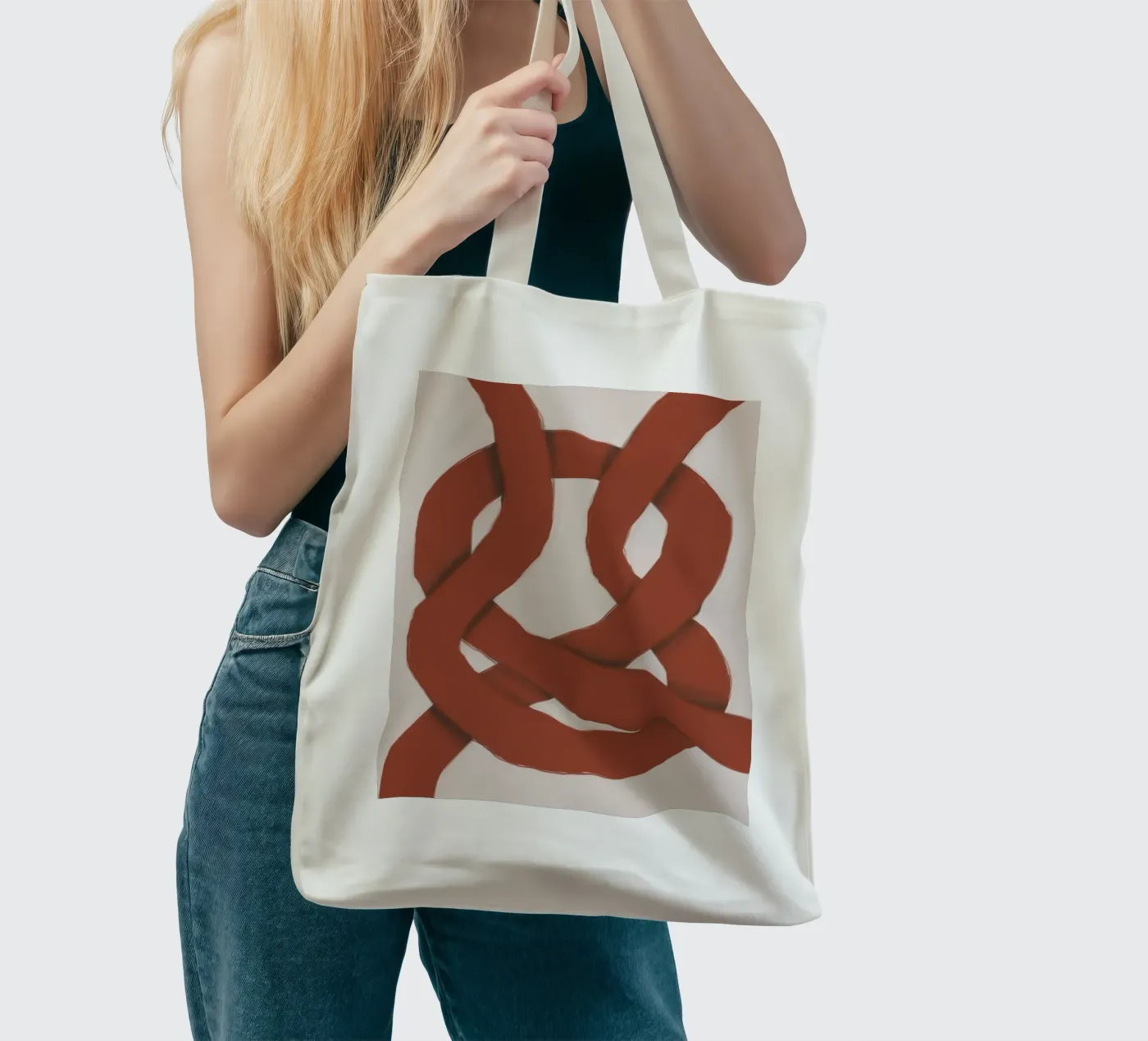 Interlocking red tote bag by Little Dean